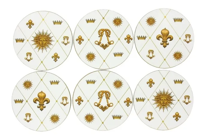 6 Dessous de verre Versailles Emblèmes