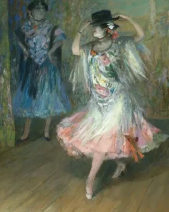 Deux danseuses espagnoles, dont l'une retient les bords de son sombrero (panneaux aluminium)