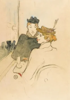 Deux femmes assises au café, 1893 (affiches d'art encadrées)