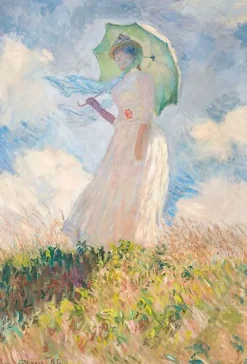 Outlet Essai de figure en plein air : femme à l’ombrelle tournée vers la gauche (toiles sur châssis) Toiles Sur Châssis|Panneaux Aluminium