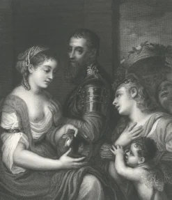 Estampe Allégorie en l'honneur d'Alphonse d'Avalos, marquis de Guast - Titien