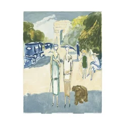 New Estampe Avenue Du Bois de Van Dongen Paris Et Le Louvre