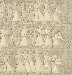 Estampe Bas-relief sculpté, péristyle du palais, Medinet-Abou