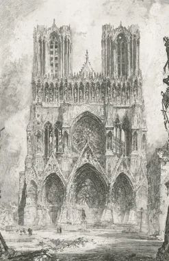 Estampe Cathédrale de Reims - Louis Orr
