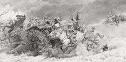 Estampe Charge des cuirassiers - Aimé Morot