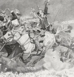 Estampe Charge des cuirassiers - Aimé Morot