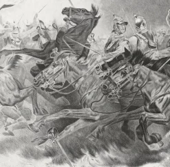 Estampe Charge des cuirassiers - Aimé Morot