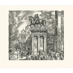Estampe Colleone of Venise - Albert Decaris