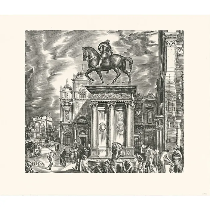 Estampe Colleone of Venise - Albert Decaris
