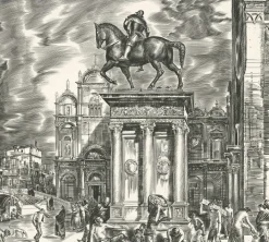 Estampe Colleone of Venise - Albert Decaris