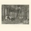 Estampe Combat de cerfs - Gustave Courbet