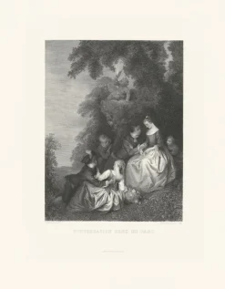 Sale Estampe Conversation galante dans un parc - Jean-Baptiste-Joseph Pater Chefs D'Œuvre Des Musées