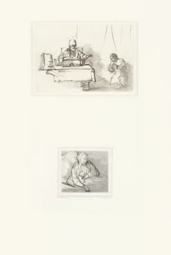 Online Estampe Deux croquis - Rembrandt Dessins