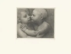Estampe Deux enfants qui s'embrassent - Léonard de Vinci