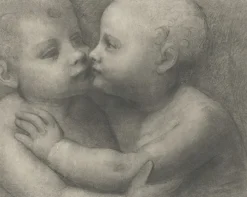 Estampe Deux enfants qui s'embrassent - Léonard de Vinci