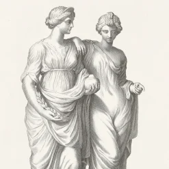 New Estampe Deux nymphes Hespérides Dessins