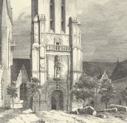 Estampe Eglise de Pleyben - Gabriel Toudouze