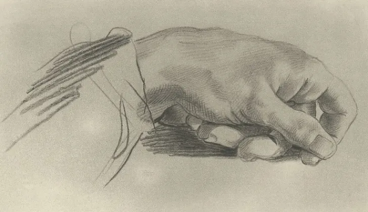 Sale Estampe Etude de main - Alphonse Alexandre Leroy Dessins