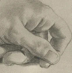 Sale Estampe Etude de main - Alphonse Alexandre Leroy Dessins