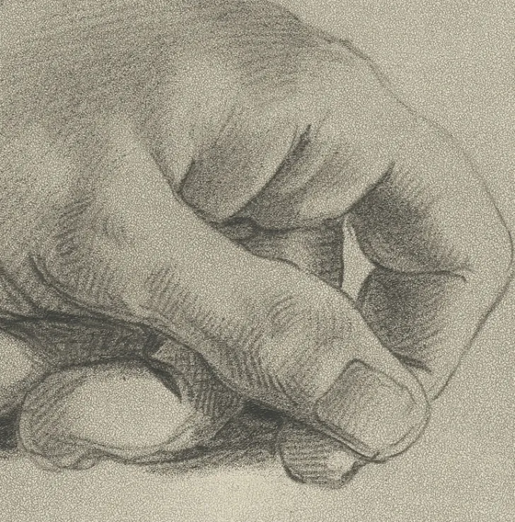 Sale Estampe Etude de main - Alphonse Alexandre Leroy Dessins