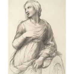 Estampe Etude pour Sainte Catherine d'Alexandrie