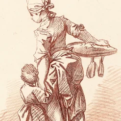 Hot Estampe Femme tenant un enfant par la main Chefs D'Œuvre Des Musées