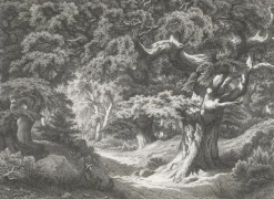 Discount Estampe Forêt de Fontainebleau : le Charlemagne et le Roland - Eugène Bléry Nature, Fleurs Et Paysages|Chefs D'Œuvre Des Musées