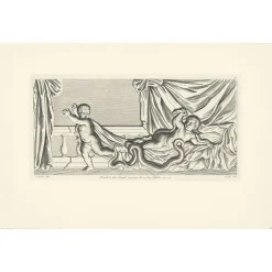 Estampe Hercule tue deux serpents - Nicolas Poussin