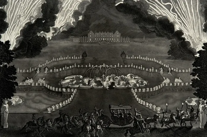 Estampe Illuminations du palais et des jardins de Versailles - Jean Lepautre