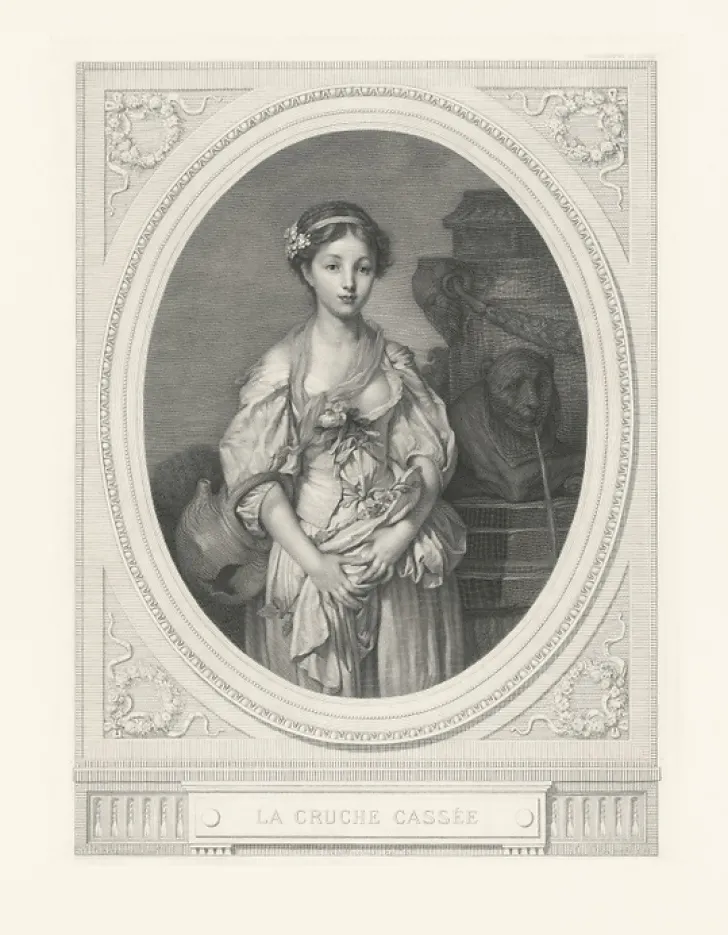 Hot Estampe La cruche cassée - Jean-Baptiste Greuze Chefs D'Œuvre Des Musées