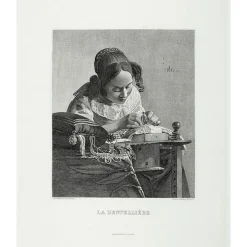 Discount Estampe La Dentellière - Vermeer Chefs D'Œuvre Des Musées