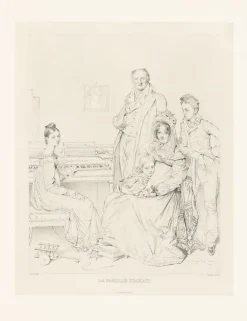 Best Estampe La famille Stamati - Pierre Munier d'après Ingres Chefs D'Œuvre Des Musées