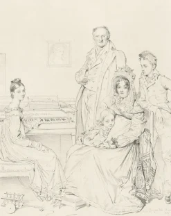 Best Estampe La famille Stamati - Pierre Munier d'après Ingres Chefs D'Œuvre Des Musées