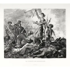 Clearance Estampe La Liberté guidant le peuple, 28 juillet 1830 - Eugène Delacroix Chefs D'Œuvre Des Musées|Personnages Et Évènements Historiques