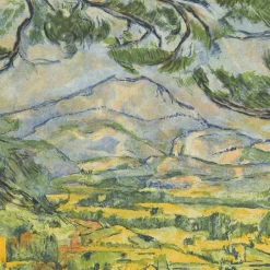 Estampe La Montagne Sainte Victoire gravée par Jacques Villon d'après Cézanne