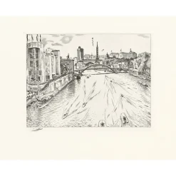 Clearance Estampe La Seine (Exposition 1937) - Louis-Joseph Soulas Chefs D'Œuvre Des Musées