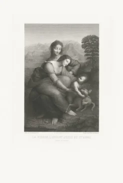 Estampe La Vierge et l'Enfant Jésus avec sainte Ann - Léonard de Vinci