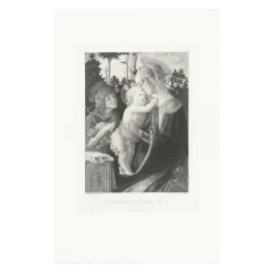 Estampe La Vierge, l'enfant Jésus et Saint Jean - Botticelli
