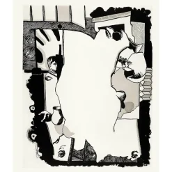 Estampe Le deuxième repas des paysans - Jean-Michel Alberola 1996