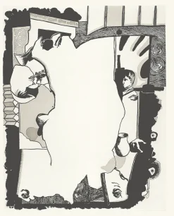 Estampe Le deuxième repas des paysans - Jean-Michel Alberola 1996
