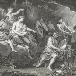 Outlet Estampe Le Feu : Vénus demande à Vulcain de forger des armes Chefs D'Œuvre Des Musées