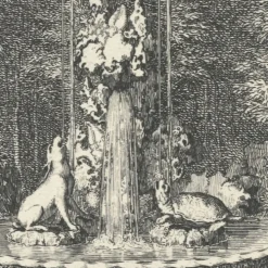 Estampe Le lièvre et la tortue