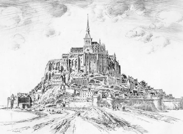 Best Estampe Le Mont Saint-Michel - Georges Gobô Architecture Et Villes