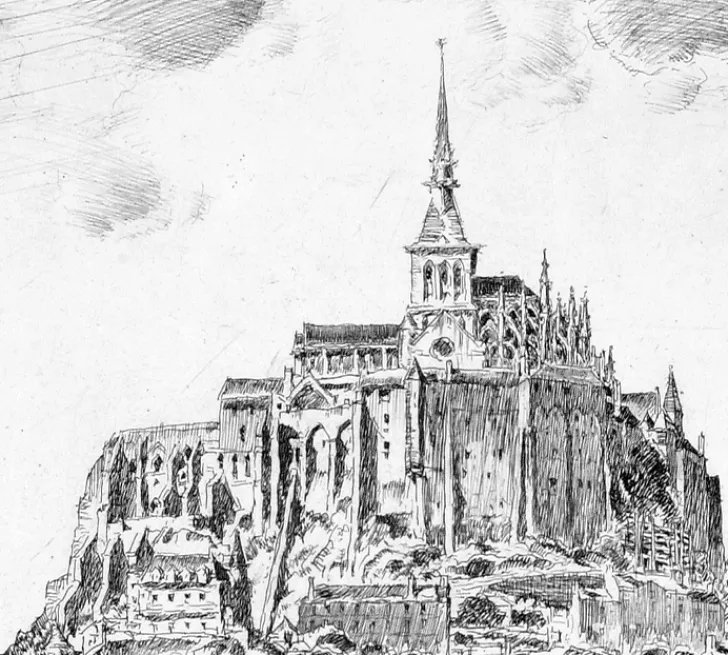 Best Estampe Le Mont Saint-Michel - Georges Gobô Architecture Et Villes