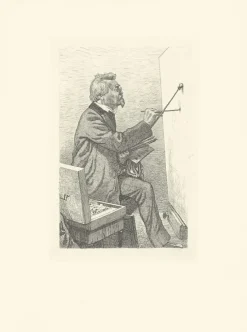 Estampe Le peintre Melotte devant son chevalet - Emile-Frédéric Nicolle