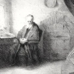 Estampe Le philosophe en méditation - Rembrandt