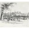 Estampe Le Pont des Arts et l'Île de la Cité à Paris - Caroline Helena Armington