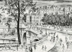 Sale Estampe Le Pont Neuf à Paris - Jacques Boullaire Paris Et Le Louvre|Art Moderne