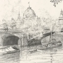 New Estampe Le pont Notre-Dame à Paris - Caroline Armington Paris Et Le Louvre