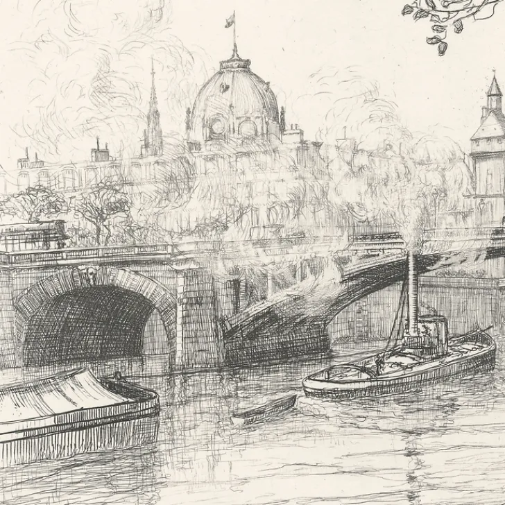 New Estampe Le pont Notre-Dame à Paris - Caroline Armington Paris Et Le Louvre